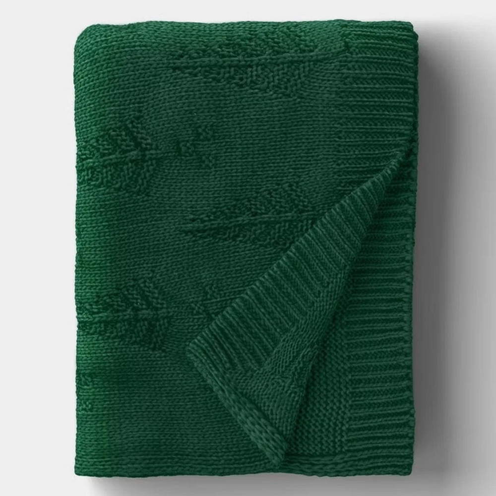 Tree Knit Throw Blanket Red - Threshold